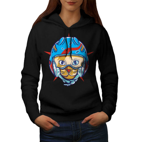 Kitty Face Helmet Womens Hoodie