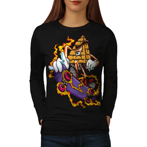 Pyramid On Skate Womens Long Sleeve T-Shirt