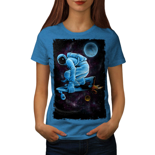 Skating Astronaut Womens T-Shirt