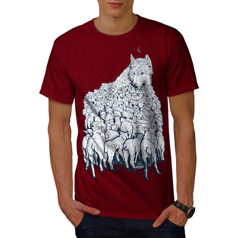 Wolf Head Lamb Body Mens T-Shirt
