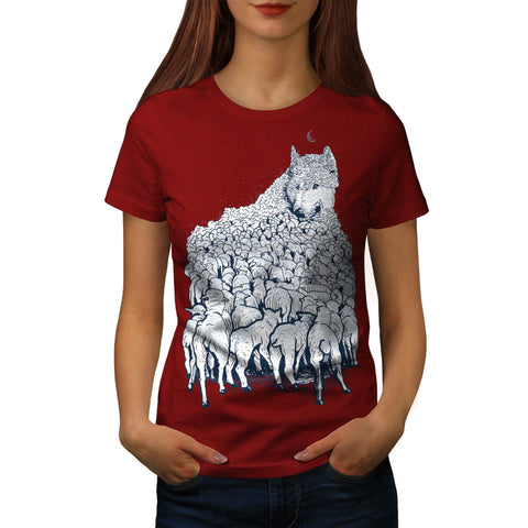 Wolf Head Lamb Body Womens T-Shirt