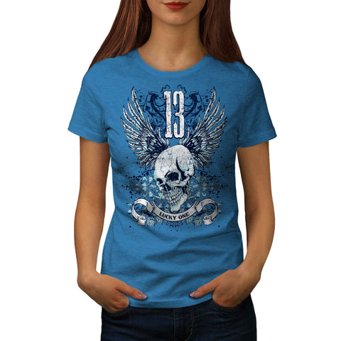 Lucky Thirteen Skull Womens T-Shirt
