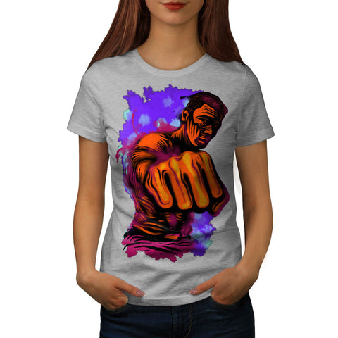 Fighter Man Punch Womens T-Shirt