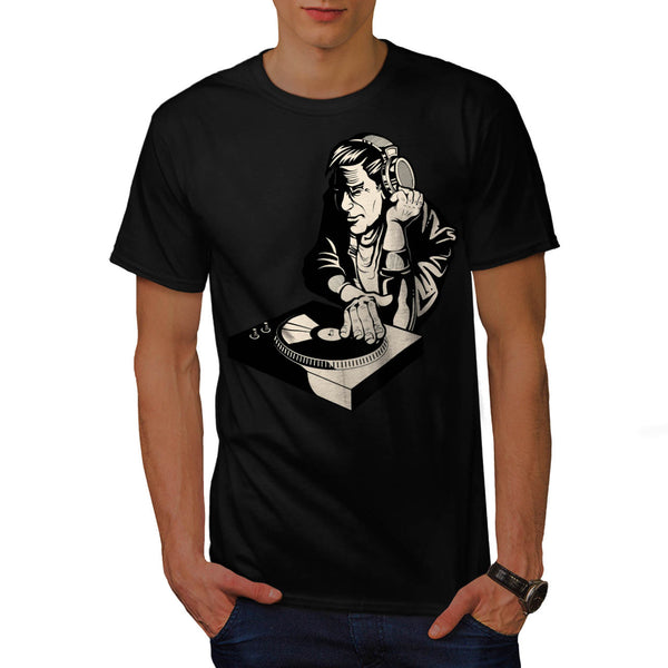 Crazy DJ Playing Mens T-Shirt