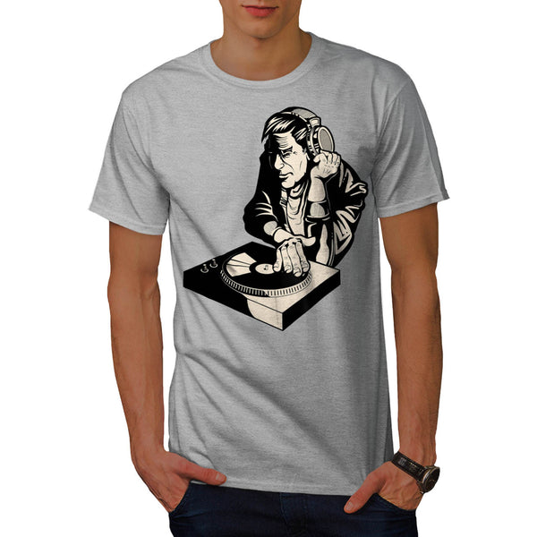 Crazy DJ Playing Mens T-Shirt