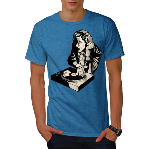 Crazy DJ Playing Mens T-Shirt
