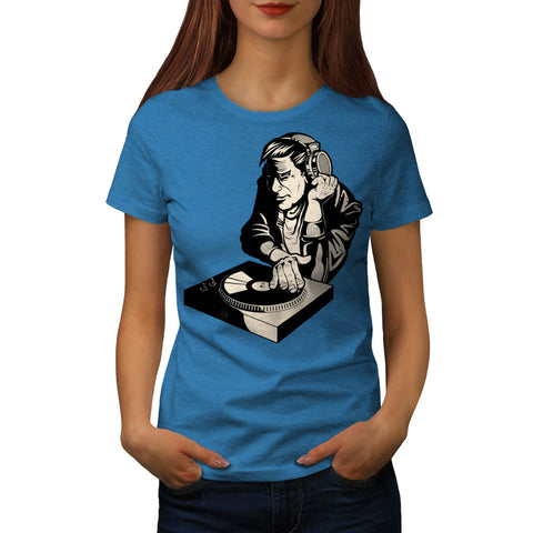 Crazy DJ Playing Womens T-Shirt