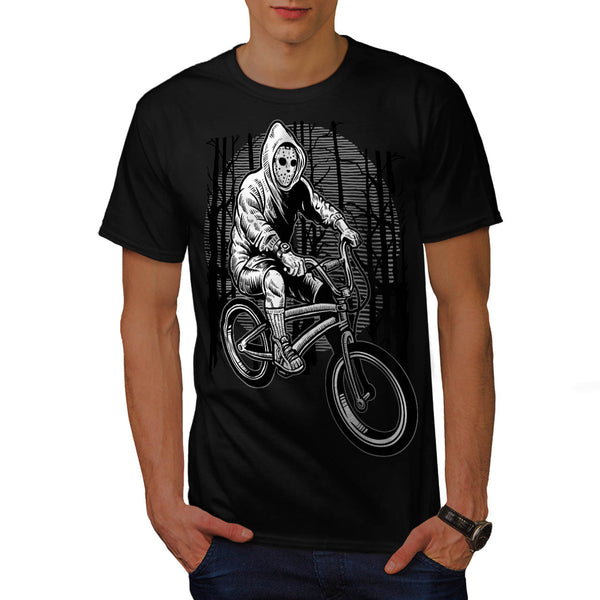Masked Bicycle Rider Mens T-Shirt