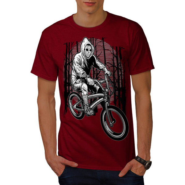 Masked Bicycle Rider Mens T-Shirt