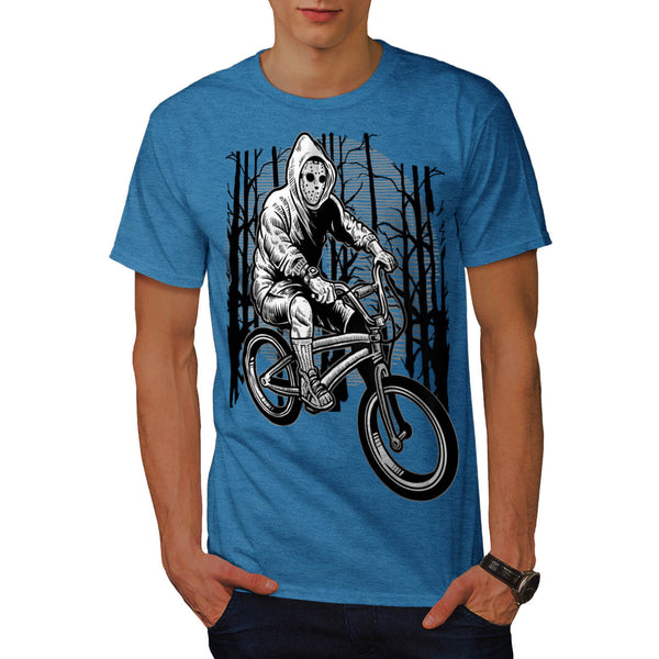 Masked Bicycle Rider Mens T-Shirt