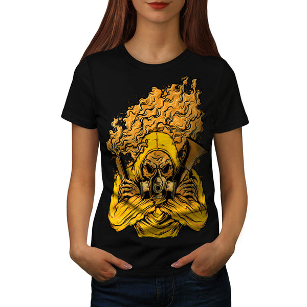 Masked Terrorist Man Womens T-Shirt
