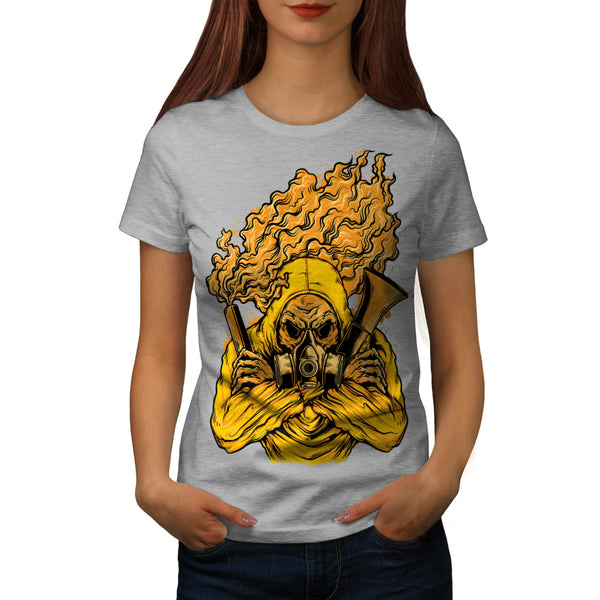 Masked Terrorist Man Womens T-Shirt