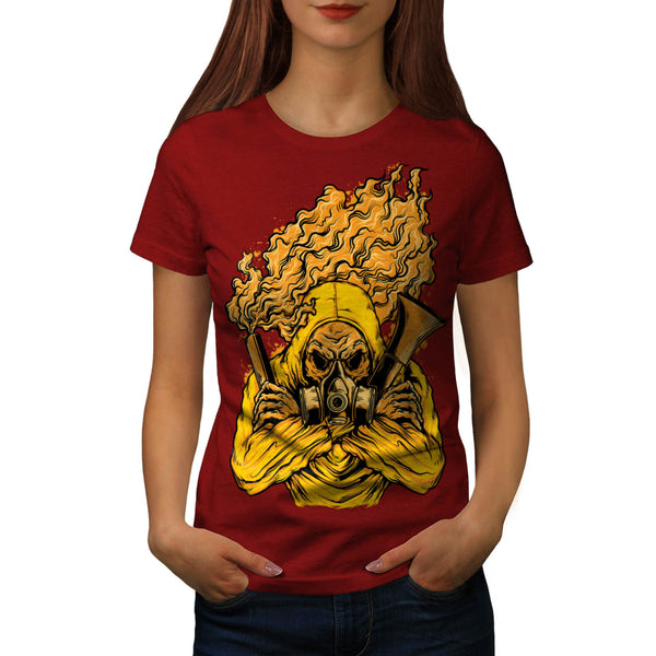Masked Terrorist Man Womens T-Shirt
