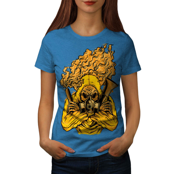 Masked Terrorist Man Womens T-Shirt