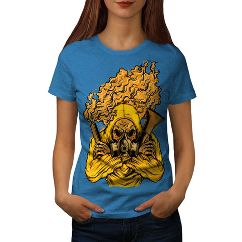 Masked Terrorist Man Womens T-Shirt