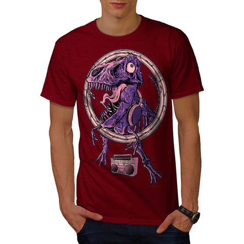 Musical Dinosaur DJ Mens T-Shirt