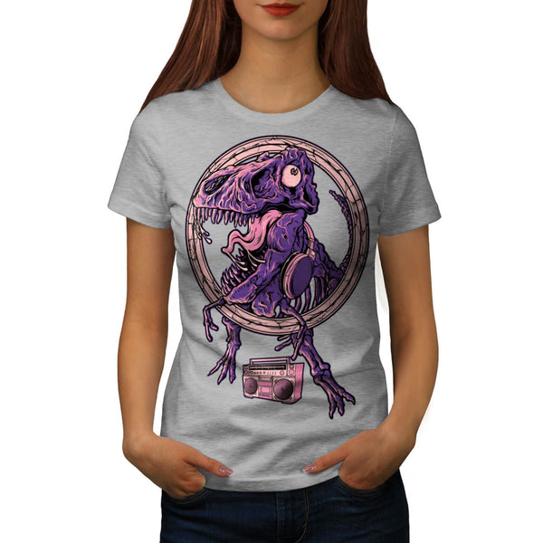 Musical Dinosaur DJ Womens T-Shirt