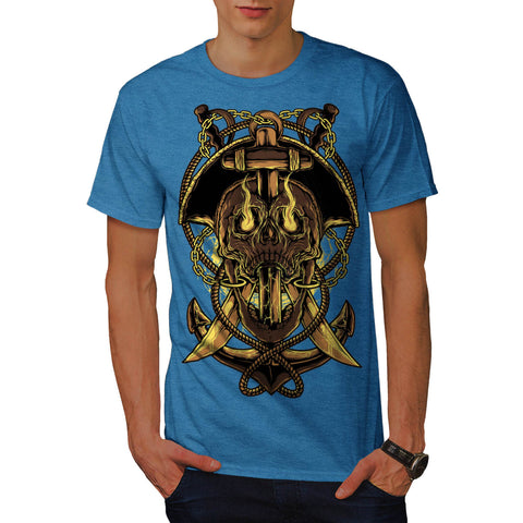Pirate Skull Captain Mens T-Shirt