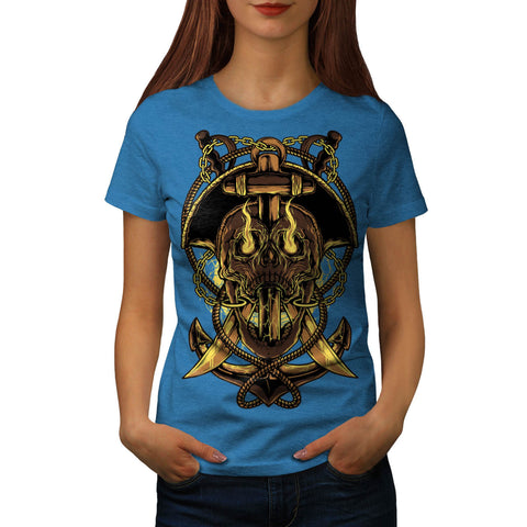 Pirate Skull Captain Womens T-Shirt