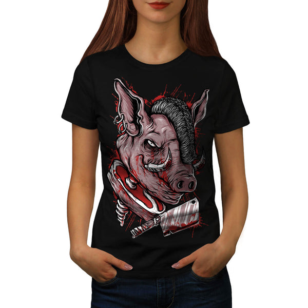 Killer Punk Pig Dead Womens T-Shirt