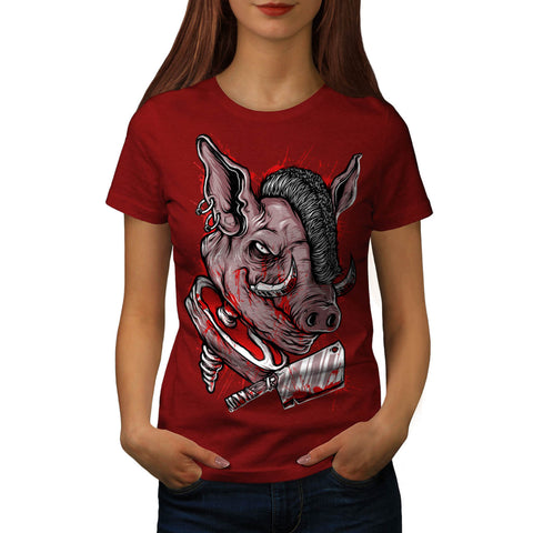 Killer Punk Pig Dead Womens T-Shirt