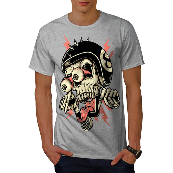 Crazy Skull Skater Mens T-Shirt