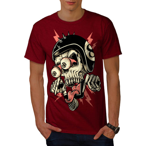 Crazy Skull Skater Mens T-Shirt
