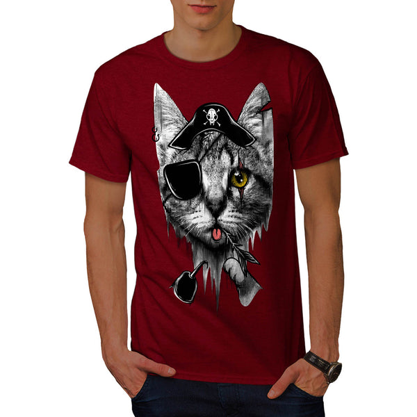 Cute Pirate Kitten Mens T-Shirt