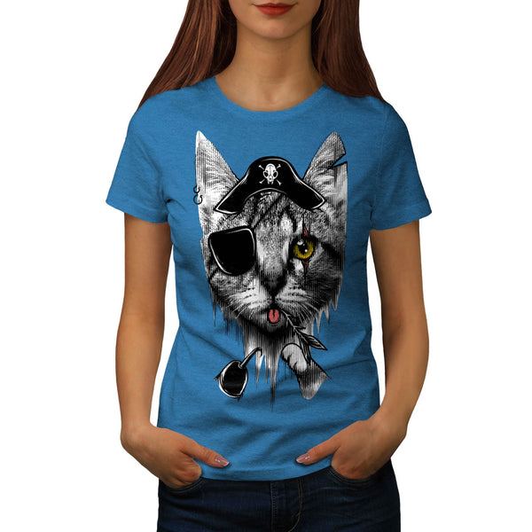 Cute Pirate Kitten Womens T-Shirt