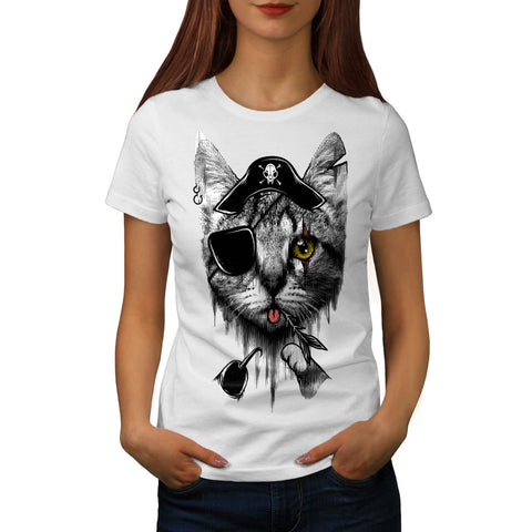 Cute Pirate Kitten Womens T-Shirt