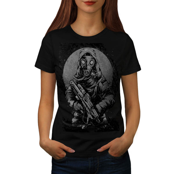 Masked Terrorist Man Womens T-Shirt