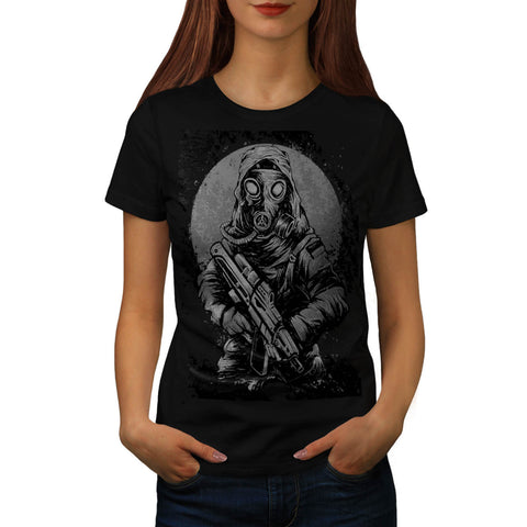 Masked Terrorist Man Womens T-Shirt