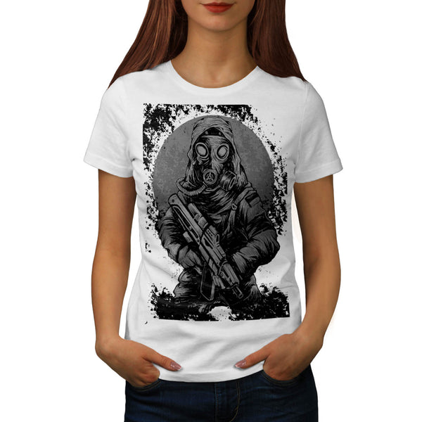 Masked Terrorist Man Womens T-Shirt