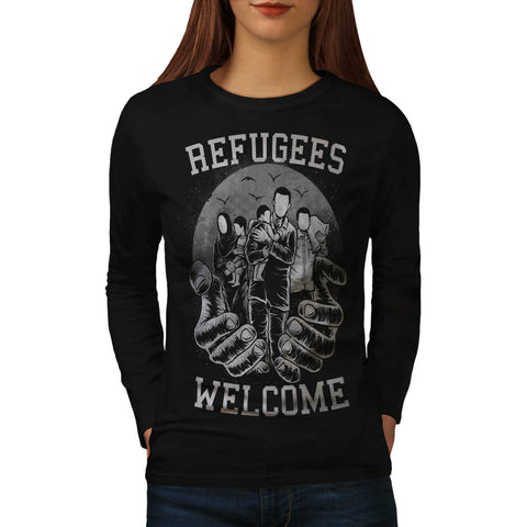 Refugees Welcome Womens Long Sleeve T-Shirt