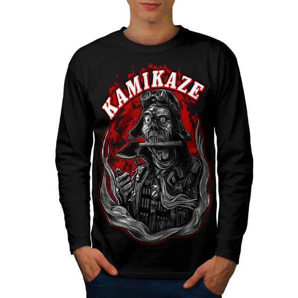 Kamikaze Zombie Man Mens Long Sleeve T-Shirt