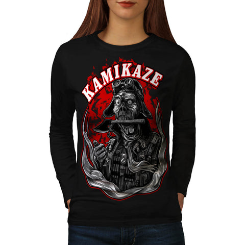 Kamikaze Zombie Man Womens Long Sleeve T-Shirt