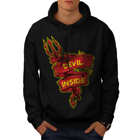 Devil Inside Label Mens Hoodie