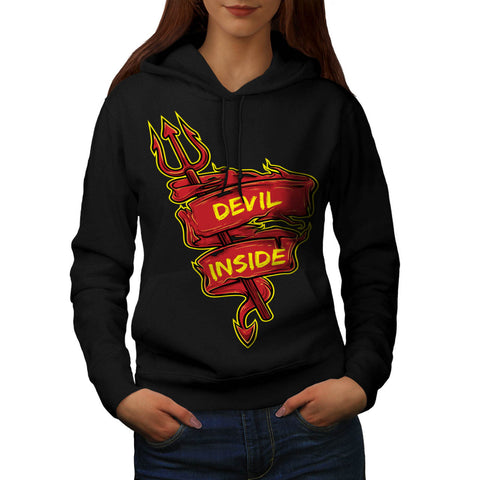 Devil Inside Label Womens Hoodie