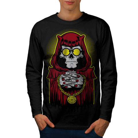 Skeleton Priest Pray Mens Long Sleeve T-Shirt