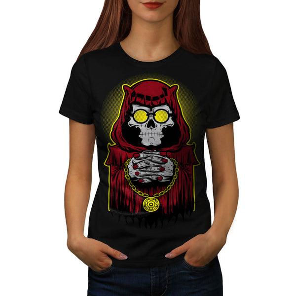Skeleton Priest Pray Womens T-Shirt