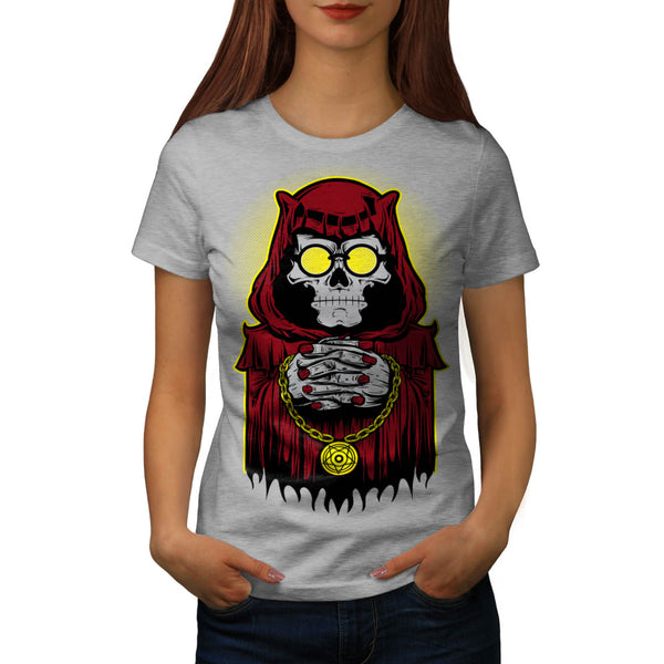 Skeleton Priest Pray Womens T-Shirt