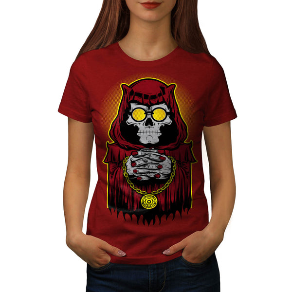 Skeleton Priest Pray Womens T-Shirt