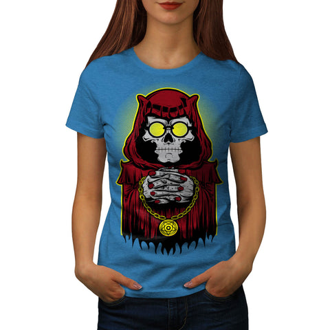 Skeleton Priest Pray Womens T-Shirt