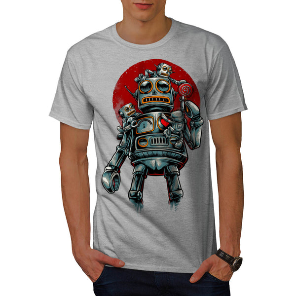 Crazy Robot Machine Mens T-Shirt