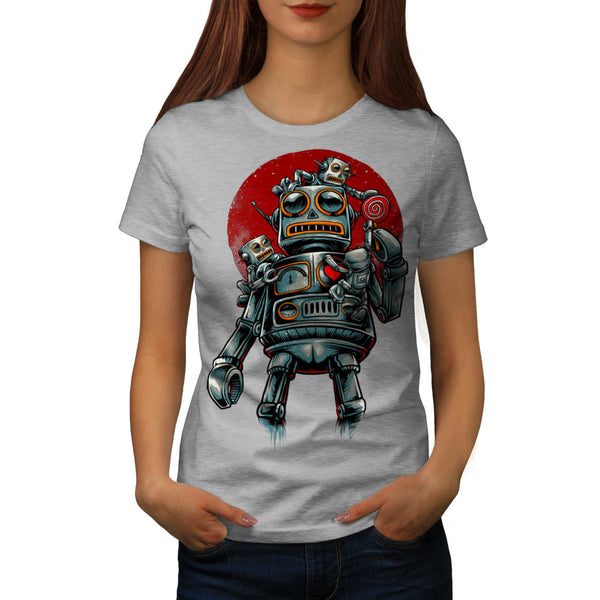 Crazy Robot Machine Womens T-Shirt