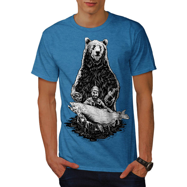 Fishing Bear Angler Mens T-Shirt