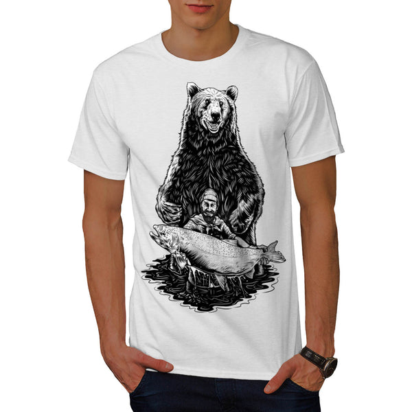 Fishing Bear Angler Mens T-Shirt