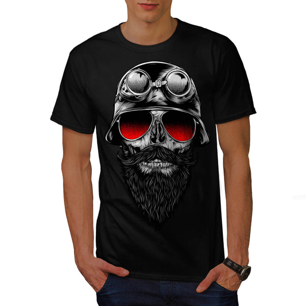 Skull Beard Hipster Mens T-Shirt