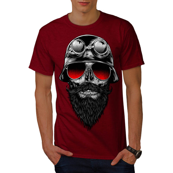 Skull Beard Hipster Mens T-Shirt