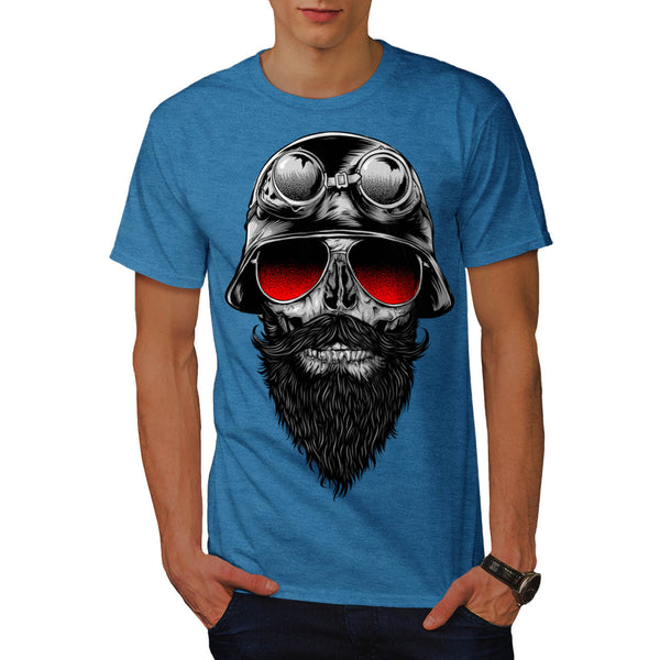 Skull Beard Hipster Mens T-Shirt